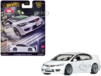 2007 HONDA CIVIC TYPE R RHD WHITE DIECAST MODEL CAR BY HOT WHEELS JBK53 - Image 1 of 4