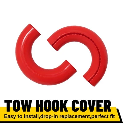 2 piezas cubiertas de gancho de remolque rojo anillo en D para Ford F150 2004-2024 accesorios exteriores EE. UU. Foto 1 de 4