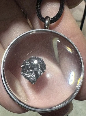30mm classic locket with campo del cielo meteorite  enclosed collectors pendant - image 1 of 4