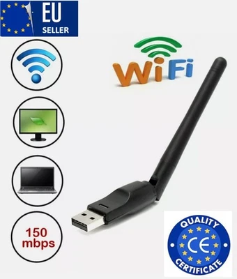 150Mbps Wireless USB 2.0 Adapter Cordless With Antenna For PC Wifi Receiver - N1 - Image 1 of 4