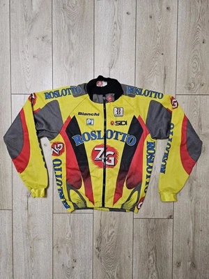 CHAQUETA JERSEY VINTAGE ROSLOTTO EQUIPO CICLISMO LARGA JERSEY VELO M Foto 1 de 4