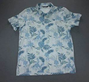 Travis Mathew Polo Shirt Men Blue Floral Heater Featherweight Island Golf Sz XL - Picture 1 of 11