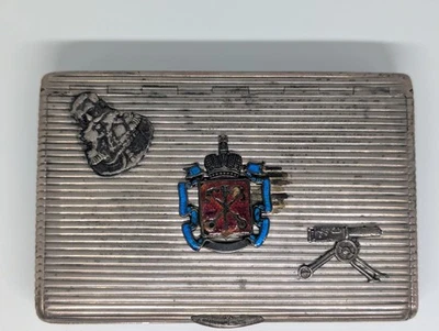 Caja de cigarrillos Imperial Rusa 84 plata ametralladora San Petersburgo sello Foto 1 de 4