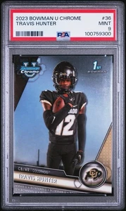 Travis Hunter 2023 Bowman U Chrome *1st Bowman Rookie #36 PSA 9 - Imagen 1 de 2
