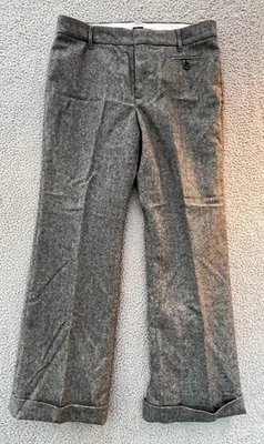 Pantalón GAP elástico pierna ancha gris jaspeado mezcla lana talla 14R Foto 1 de 4