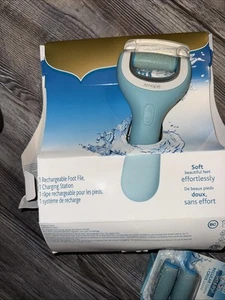 Amope Pedi Perfect Pro kabellose wiederaufladbare Fußfeile harte tote Haut +2 Feilen - Bild 1 von 4
