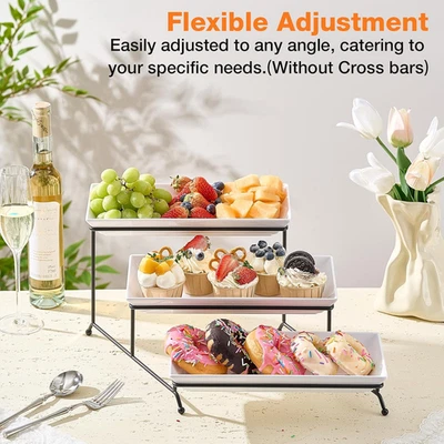 3 Tier Serving Tray Set 12" Tiered Serving Trays Platters Reusable Serving Tray - Image 1 of 4
