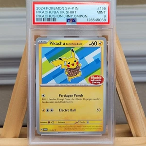 Berkemeja Batik Pikachu #155 PSA 9 Indonesian Journey Campaign Promo - Picture 1 of 2
