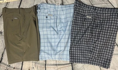 Pantalones cortos de golf Dunning 3 pares para hombre talla 38 rendimiento a cuadros Foto 1 de 4