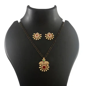 Indian Bollywood Bridal PartyWear Gold Plated Cz M.s Set Weding Women Bls_196 - Picture 1 of 6