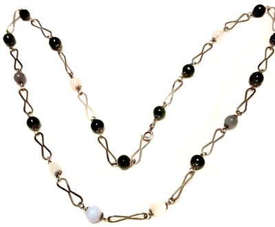 Collana  Arg.e Pietre Dure del'900 Lunga - Immagine 1 di 4