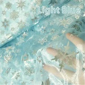 Organza Fabric Snowflake Tulle Sheer Mesh Shiny DIY Curtain Dress By Meter - Picture 1 of 3