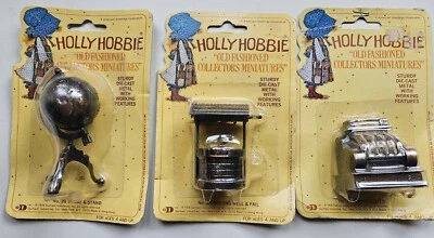 3 miniaturas fundidas a presión Holly Hobbie de colección ~ globo, bueno, caja registradora NOS 1976 Foto 1 de 4