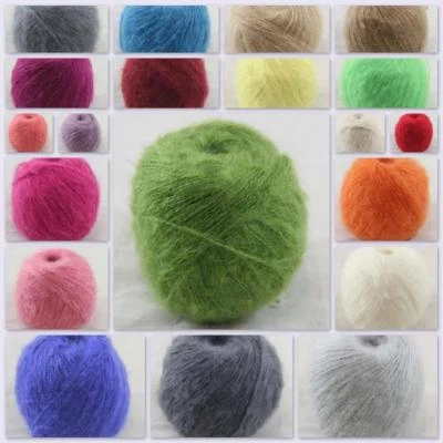 32Colors 1BallX50g Fluffy Soft Mohair Lace Crochet Shawl Hand Knitting DIY Yarn - Image 1 of 4