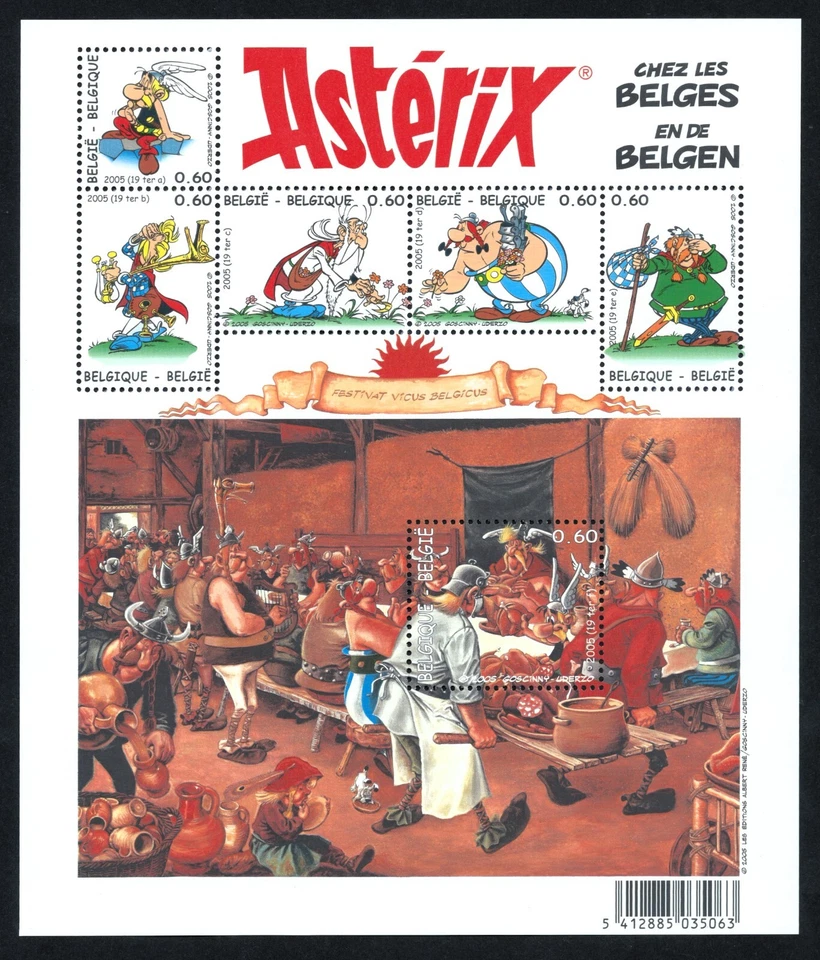 ASTERIX CHEZ LES BELGES - NEUF BELGIQUE Bloc 123 2005 - 6 Timbres #3433/38 MNH** - Photo 1/1