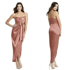 After Six Damen drapiertes Midi formelles Kleid Wüstenrose neu mit Etikett Abend Cocktail - Bild 1 von 11