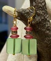 SEA GLASS Frosted Cobalt Caribbean Blue Gold Dangle Earrings Beach USA HANDMADE SEA GLASS Frosted Cobalt Caribbean Blue Gold Dangle Earrings Beach USA HANDMADE
