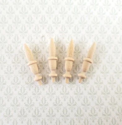 Acabamentos para casa de bonecas ornamento arquitetônico madeira x4 peças escala 1:12 3/4" HW12036 - Imagem 1 de 3