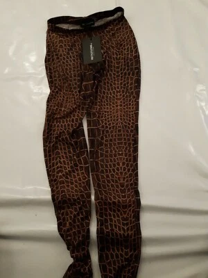 Pretty Little Thing Ladies Leggins. Brown. Animal. Mesh. Size 6 - Image 1 of 4
