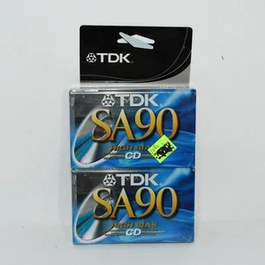 Brand New Sealed TDK SA90 High Bias Blank Cassette 2 Pack SA-90L2 0521!!! - Picture 1 of 4