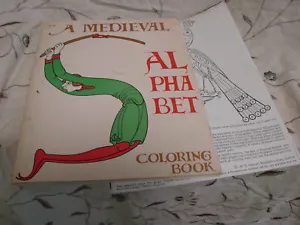 Vintage 1970 Medieval ALPHABET Coloring Book Bestiary Abbey Kells GC - Picture 1 of 9