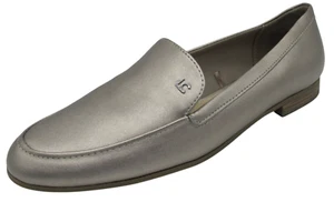 Liz Claiborne Loafers Slip On Pewter Metallic Zaria Comfort Shoes Sz 8W Wide - Picture 1 of 11