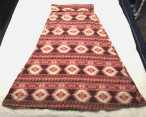 Hot Kiss Multi-Color Geometric Maxi Length Fold Over Waist ALine Skirt Size L/XL - Picture 1 of 6
