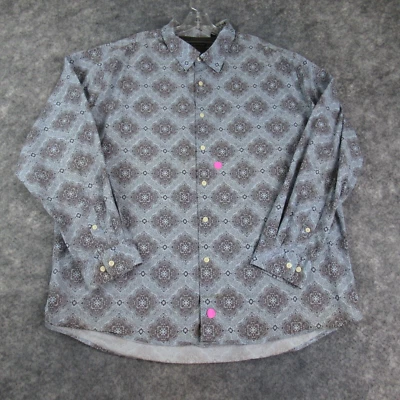 Structure Shirt Mens XXL 2XL Blue Geometric Print Long Sleeve Button Up Casual * - Image 1 of 4