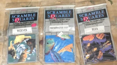 Lot of 3 b. dazzle Scramble Squares Brainteaser Wolves,  Freshwater Fish, Bees - Image 1 of 2