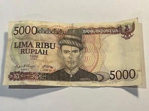 Geldschein Indonesien 5000 Rupiah 1986 (179-32/A0-32) - Bild 1 von 2