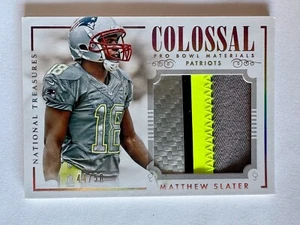 2014 National Treasures Matthew Slater indossato dal giocatore Pro Bowl Patch Card SSP #/50 - Foto 1 di 2