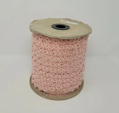 Carrete a granel 5/8" rosa satinado borde festoneado lazo picot recorte costura artesanías 110 yardas Foto 1 de 4
