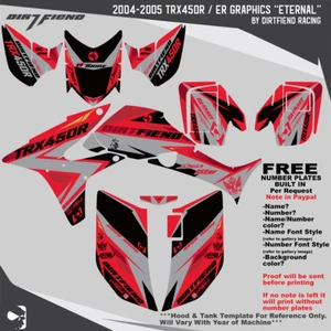 TRX450R Graphics 04-05 DFR “Eternal” Red Gray Sides/Fenders Honda TRX 450 ATV - Picture 1 of 6