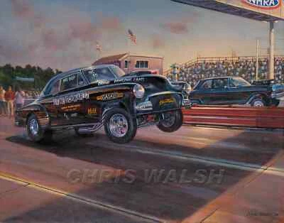 Drag Racing action prints...Gene Schwartz '52 Chevy - Image 1 of 3