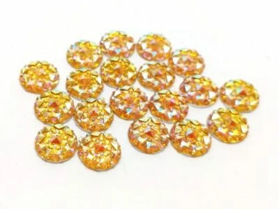 10 piezas Cabujones Adorno Resina Druzy Amarillo Multicolor - 10 mm - Brillo Foto 1 de 3