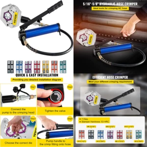 MEJOR Kit Prensado Mangueras Aire Acondicionado Hidraulicas Reparacion 7Matrices - Picture 1 of 10