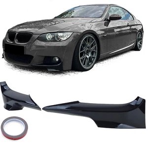 Front Flaps Spoiler Schwarz Glanz passend für 3er BMW E92 E93 06-10 - Picture 1 of 8