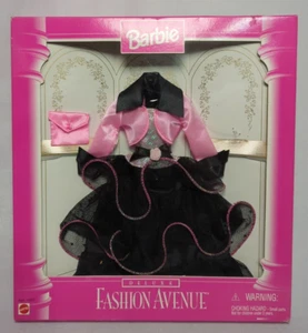 Barbie 1996 Fashion Avenue Deluxe schwarz-rosa Ballkleid #14307 fehlende Schuhe - Bild 1 von 10