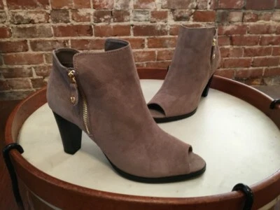 Botines Isaac Mizrahi Gamuza Tacón Peep Toe Debbie NUEVO Foto 1 de 3