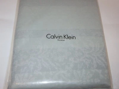 Calvin Klein DECONSTRUCTED DAMASK Sea Green 4P Queen Duvet Cover Shams Set Rare - Image 1 of 4