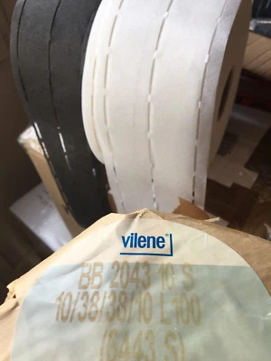 EU WARE 5 m Stanzband Bügelvlies 10/38/38/10 mm 2 Farben zu Auswahl (1,15€/Meter)