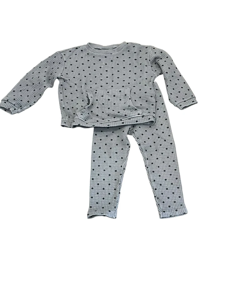 ZARA NIÑO PEQUEÑO 2-3 GRIS CONJUNTO CONJUNTO CONJUNTO WAFFLE PUNTO LUNARES SUDADERA PANTALONES Foto 1 de 4