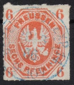 == Ad Prussia Mi. 15a Postmarked Blue K1 " Berlin ", Cat. == - Picture 1 of 1