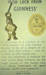 Vintage Guiness Beer Leprechaun Charm Irish Good Luck Totem Original Packaging - Picture 1 of 6
