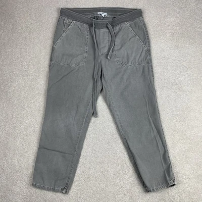 James Perse Standard Utility Grey Cropped Drawstring Cotton Pants Size 2 Medium - Изображение 1 из 4