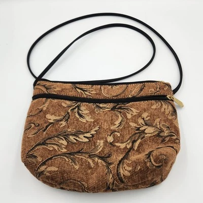 Danny K Beverly Hills Brown Paisley Tapestry Crossbody Bag USA Made - Image 1 of 4