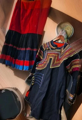 Antique 20s Rare Traditional Folk Balkan Embroidered Wool Costume W/Skirt  HTF   - Image 1 of 4