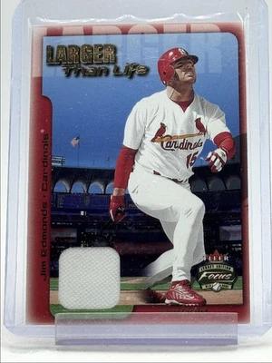 JIM EDMONDS 2002 FLEER JERSEY FOCUS LARGER THAN LIFE PATCH Q5597 - Image 1 of 2