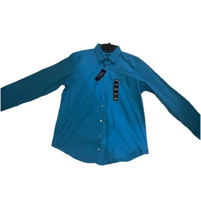 Camisa de vestir Structure ajustada para hombre turquesa L 16-16 1/2 34/35 Foto 1 de 4