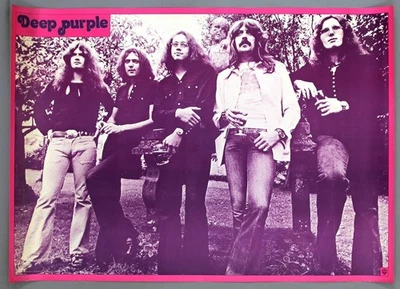 DEEP PURPLE – raro pôster promocional vintage original 1974/75 Warner-Pioneer - Imagem 1 de 3
